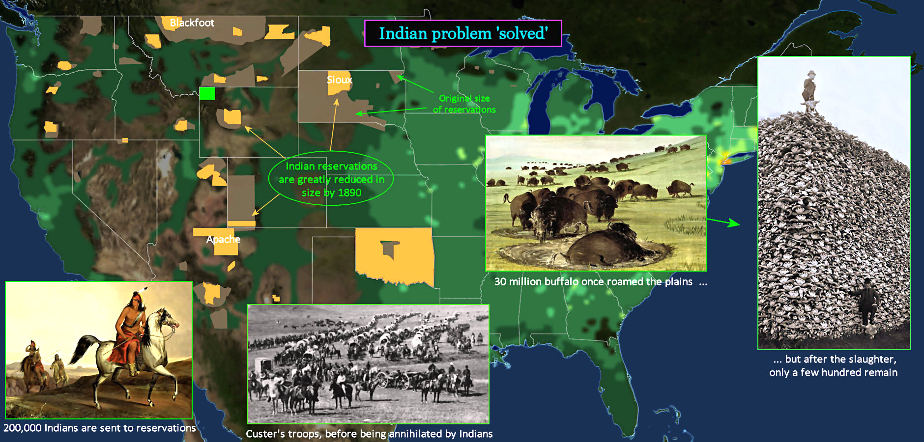 Indian reservations, 1890 map